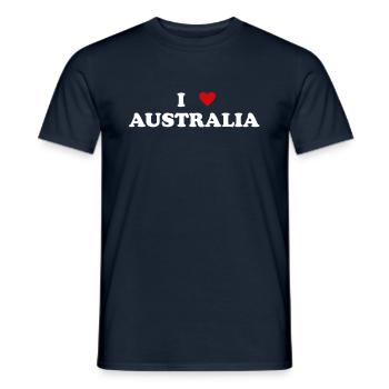 Heart Country State - I Love Australia - Men's T-Shirt - navy - Front - AI Model Male 178 light (178cm)