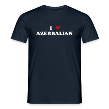Herz Land Staat - Ich Liebe Azerbaijan - Männer T-Shirt - Navy - Vorne - AI Model Male 178 light (178cm)