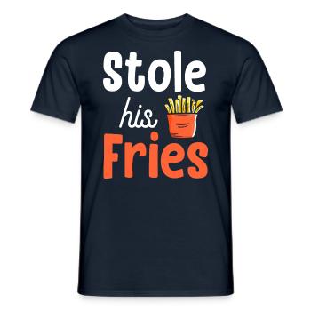 Stole His Fries Her Heart - Couple - Men's T-Shirt - navy - Front - AI Model Male 178 light (178cm)
