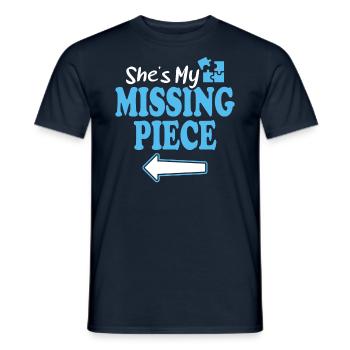 Mein Fehlendes Stück Mein Rätsel - Paar - Männer T-Shirt - Navy - Vorne - AI Model Male 178 light (178cm)