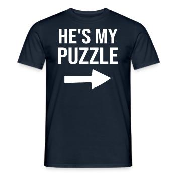 Mein Rätsel Mein Fehlendes Stück - Paar - Männer T-Shirt - Navy - Vorne - AI Model Male 178 light (178cm)