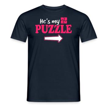 Mein Rätsel Mein Fehlendes Stück - Paar - Männer T-Shirt - Navy - Vorne - AI Model Male 178 light (178cm)