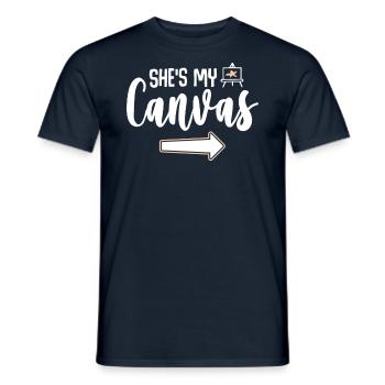 My Canvas My Color - Couple assorti - T-shirt homme - marine - Devant - AI Model Male 178 light (178cm)