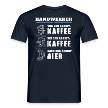 Mein Tagesablauf als Handwerker - Männer T-Shirt - Navy - Vorne - AI Model Male 178 light (178cm)