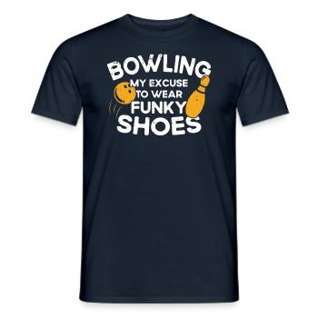 My Excuse To Wear Funky Shoes - Bowling - Men's T-Shirt - navy - Front - AI Model Male 178 light (178cm)