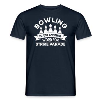 Bowling is a word for strike - Bowling - Men's T-Shirt - navy - Front - AI Model Male 178 light (178cm)