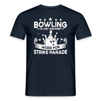 Bowling is a word for strike - Bowling - Men's T-Shirt - navy - Front - AI Model Male 178 light (178cm)