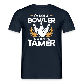 No Bowler, I'm Ten Pin Counter - Bowling - Men's T-Shirt - navy - Front - AI Model Male 178 light (178cm)