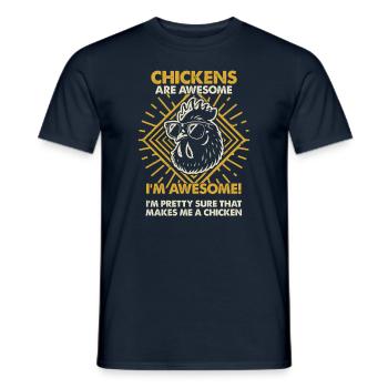 Chickens Are Great - Mom Dad - Men's T-Shirt - navy - Front - AI Model Male 178 light (178cm)