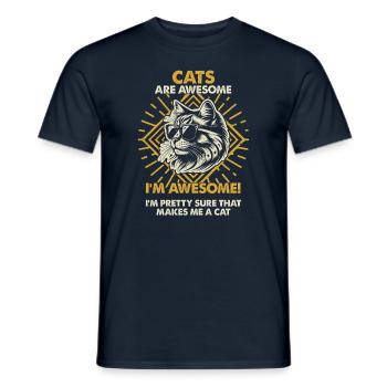 Les chats sont géniaux - Mama Dad - T-shirt homme - marine - Devant - AI Model Male 178 light (178cm)