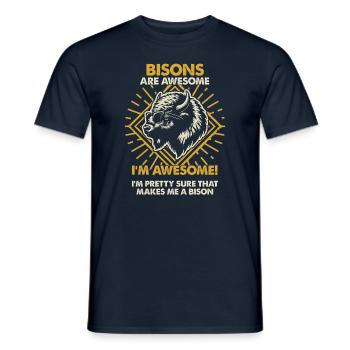 Bison Are Great - Mama Dad - Men's T-Shirt - navy - Front - AI Model Male 178 light (178cm)