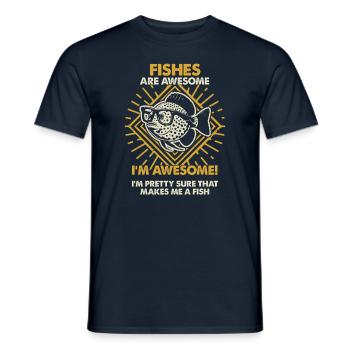 Les Poissons sont géniaux - Mama Dad - T-shirt homme - marine - Devant - AI Model Male 178 light (178cm)