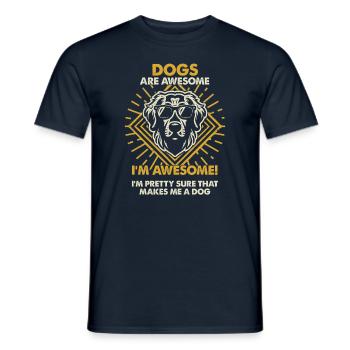 Dogs Are Great - Mom Dad - Men's T-Shirt - navy - Front - AI Model Male 178 light (178cm)