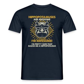 Hippos Are Great - Mama Dad - Men's T-Shirt - navy - Front - AI Model Male 178 light (178cm)