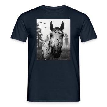 Horse - Alien Selfie Appaloosa UFO - Men's T-Shirt - navy - Front - AI Model Male 178 light (178cm)