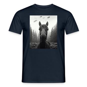 aliHorse - Alien Selfie OVNI Belge - T-shirt homme - marine - Devant - AI Model Male 178 light (178cm)