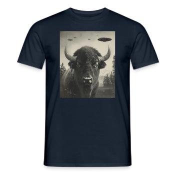 Selfie - Alien Selfie Bison OVNI - T-shirt homme - marine - Devant - AI Model Male 178 light (178cm)