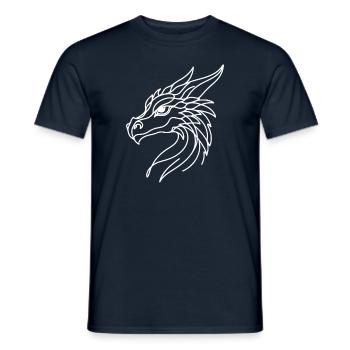 Line Art Papa Maman - Dragon - T-shirt homme - marine - Devant - AI Model Male 178 light (178cm)