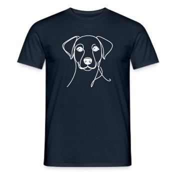 Linie Art Dad Mama - Hund - Männer T-Shirt - Navy - Vorne - AI Model Male 178 light (178cm)
