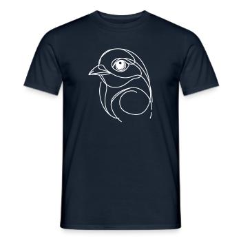 Line Art Dad Mom - Bird - Men's T-Shirt - navy - Front - AI Model Male 178 light (178cm)
