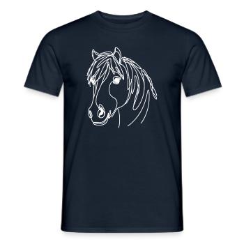 Linie Art Dad Mama - Mongolisch - Männer T-Shirt - Navy - Vorne - AI Model Male 178 light (178cm)