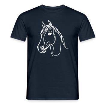 Linie Art Dad Mama - Morgan - Männer T-Shirt - Navy - Vorne - AI Model Male 178 light (178cm)