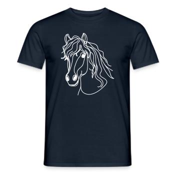 Dessin au trait Papa Maman - Hafelner - T-shirt homme - marine - Devant - AI Model Male 178 light (178cm)