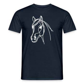 Linie Art Dad Mama - Holsteiner - Männer T-Shirt - Navy - Vorne - AI Model Male 178 light (178cm)