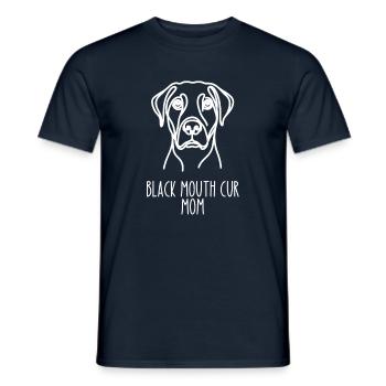 Line Art Mom - Black Mouth Cur - Men's T-Shirt - navy - Front - AI Model Male 178 light (178cm)