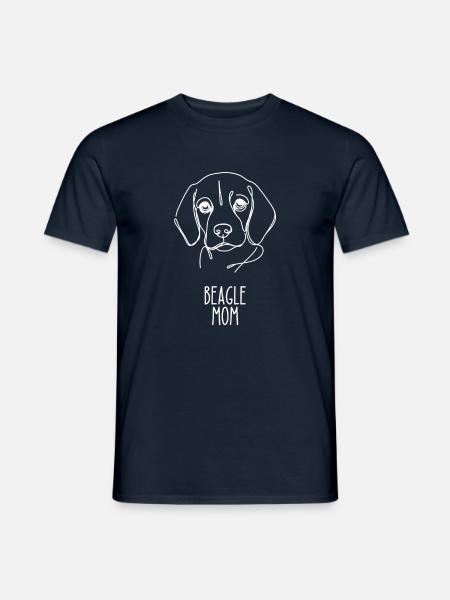 Line Art Mom - Beagle - Men's T-Shirt - navy