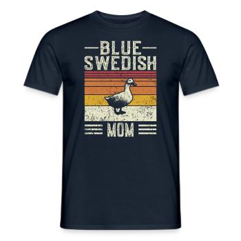 Maman canard - Vintage bleu suédois - T-shirt homme - marine - Devant - AI Model Male 178 light (178cm)