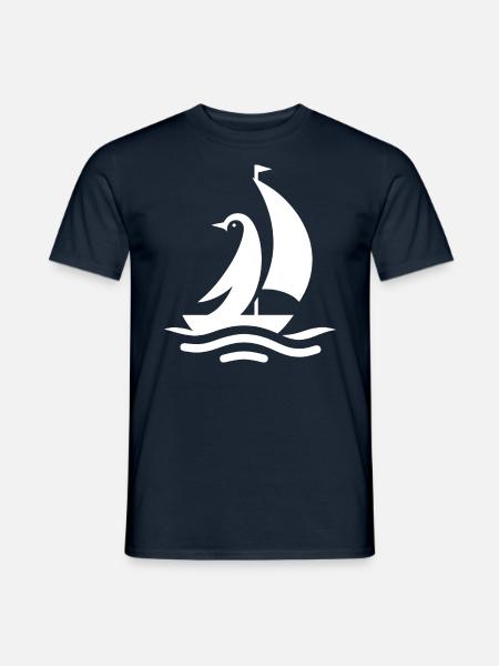 Pinguin Segelboot Segeln Silhouette Minimalistisch - Männer T-Shirt - Navy