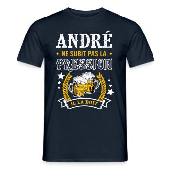 André bière André cadeau andré fêtes - T-shirt homme - marine - Devant - AI Model Male 178 light (178cm)
