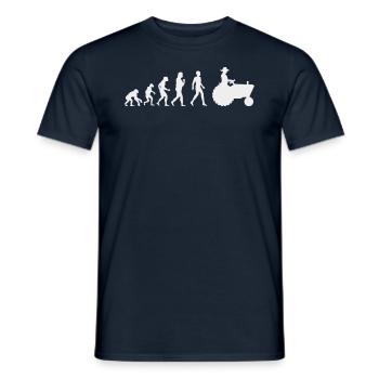 Evolution funny: From monkey to tractor driver - Men's T-Shirt - navy - Front - AI Model Male 178 light (178cm)