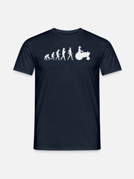Evolution Lustig: Vom Affen Zum Traktorfahrer - Männer T-Shirt - Navy