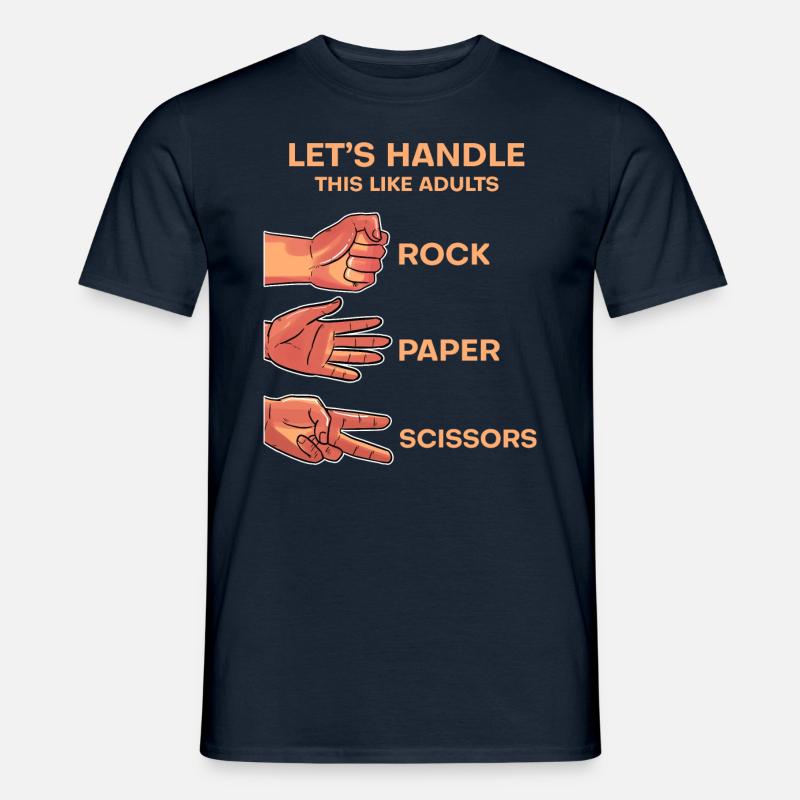 Schere Stein Papier - Männer T-Shirt - Navy