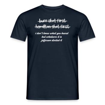 Burr a tiré le premier Hamilton a tiré le premier graphique - T-shirt homme - marine - Devant - AI Model Male 178 light (178cm)