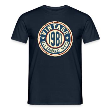 Vintage 1981 - Männer T-Shirt - Navy - Vorne - AI Model Male 178 light (178cm)