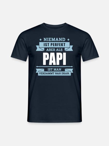 Funshirt Papi - Männer T-Shirt - Navy