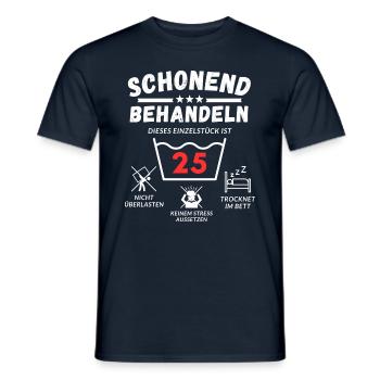 Schonend behandeln - dieses Einzelstück ist 25 - Männer T-Shirt - Navy - Vorne - AI Model Male 178 light (178cm)
