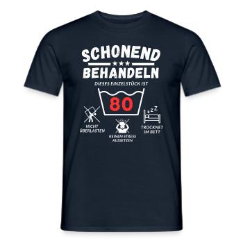 Schonend behandeln - dieses Einzelstück ist 80 - Männer T-Shirt - Navy - Vorne - AI Model Male 178 light (178cm)