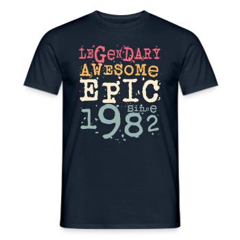 Born in 1982 Birthday Gift - Men's T-Shirt - navy - Front - AI Model Male 178 light (178cm)