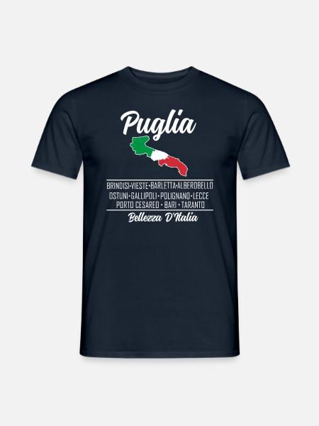 Puglia, Apulien, Italien - Männer T-Shirt - Navy