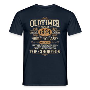 Vintage 1974 Vintage Born Birthday Gift - Men's T-Shirt - navy - Front - AI Model Male 178 light (178cm)