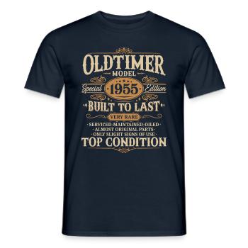 Vintage 1955 Vintage né cadeau d’anniversaire - T-shirt homme - marine - Devant - AI Model Male 178 light (178cm)