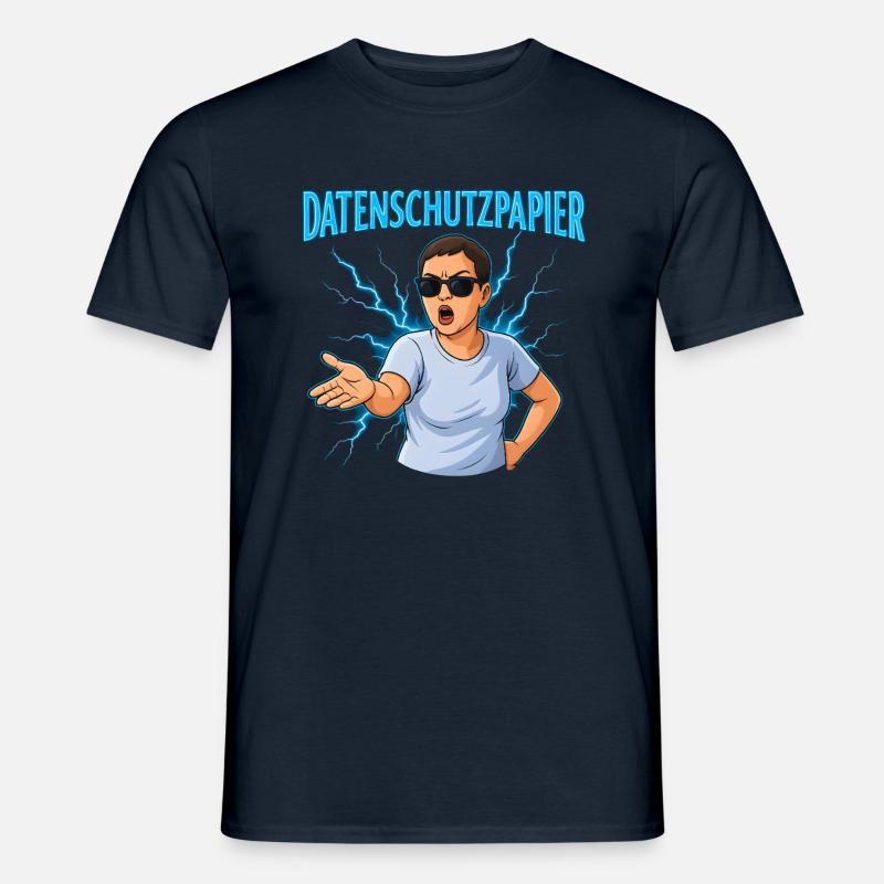 Datenschutzpapier – Satire Design - Männer T-Shirt - Navy
