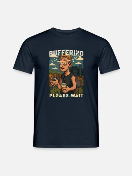 Buffering… bitte warten | Nerd Humor - Männer T-Shirt - Navy