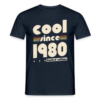 Cool since 1980 vintage birthday 1980 - Men's T-Shirt - navy - Front - AI Model Male 178 light (178cm)