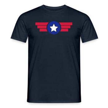 Emblem Badge Banner Logo Auszeichnung 3c - Männer T-Shirt - Navy - Vorne - AI Model Male 178 light (178cm)
