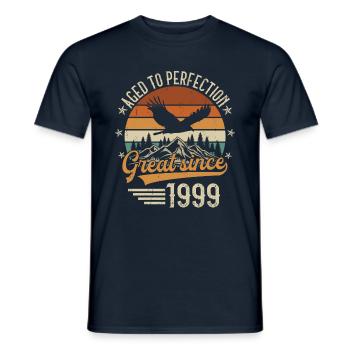 1999 Vintage Vintage Rétro Cadeau d’anniversaire - T-shirt homme - marine - Devant - AI Model Male 178 light (178cm)
